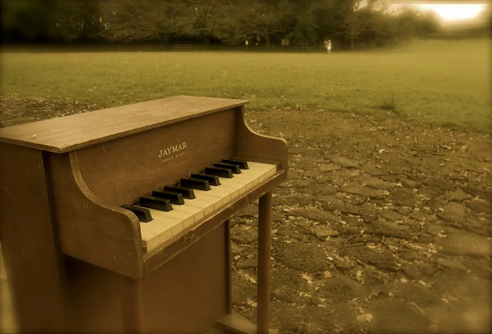 Acoustic piano in an urban landscape Acoustic piano in an urban landscape