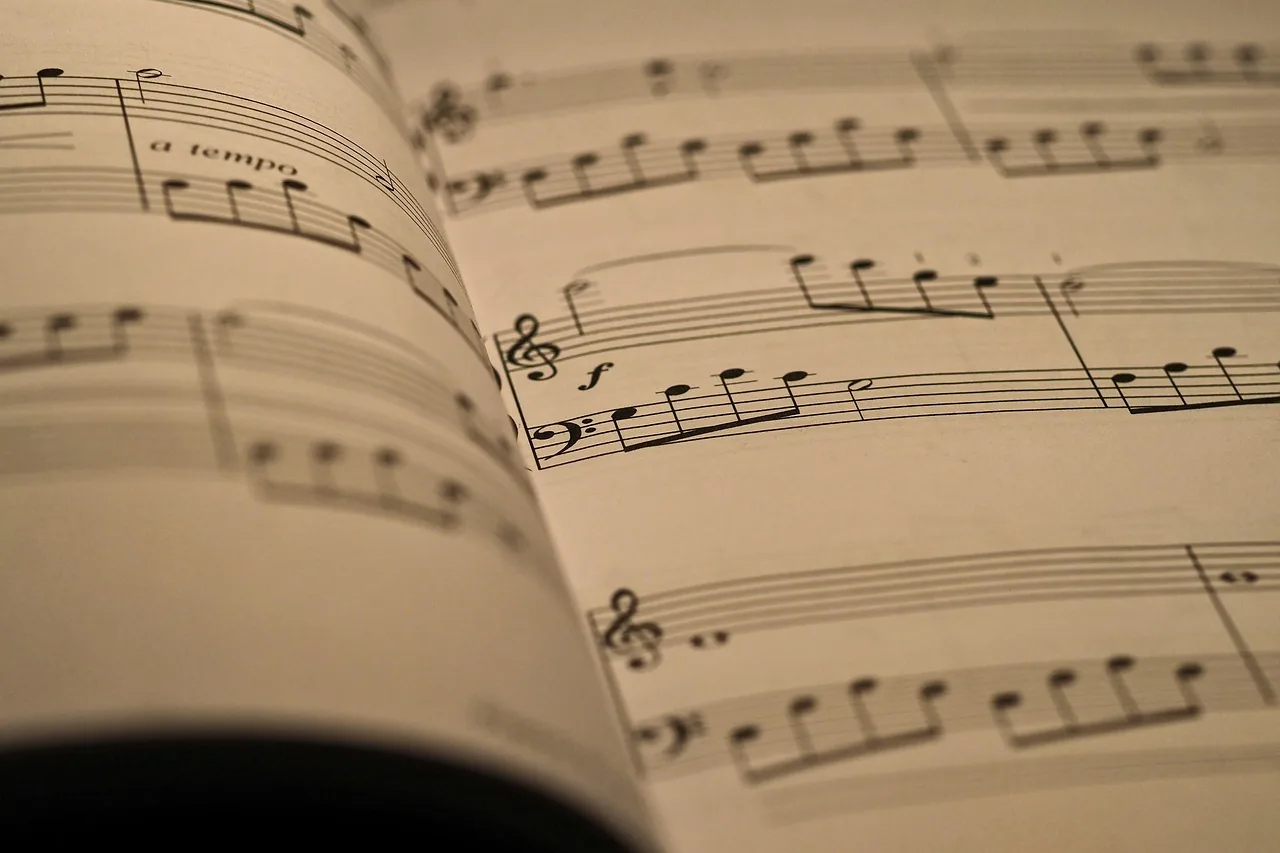 Partition de piano ouverte pour débutant