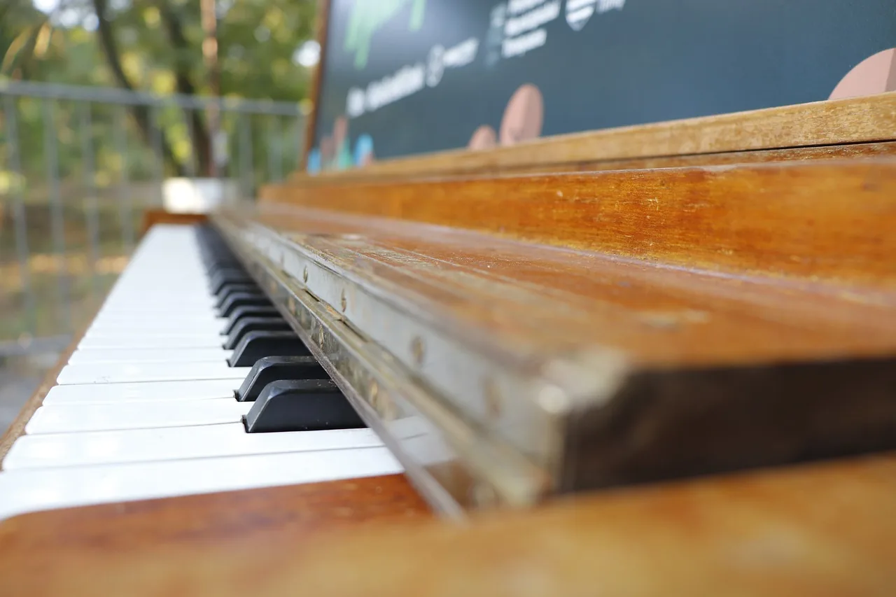 Wooden upright piano keyboard Wooden upright piano keyboard