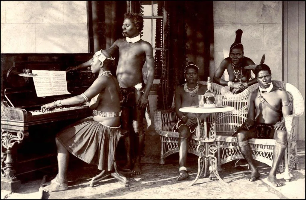 Pianist surrounded by several listeners Pianist surrounded by several listeners