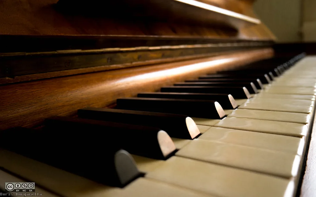 Acoustic upright piano keyboard Acoustic upright piano keyboard