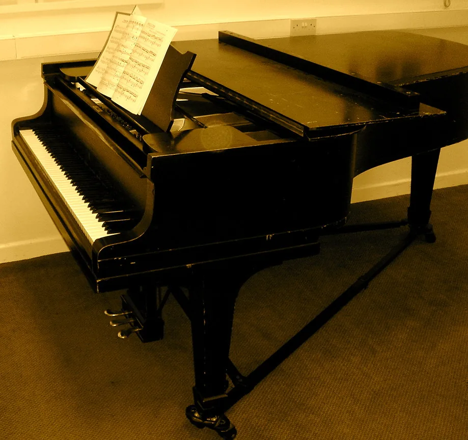 Grand piano with sheet music