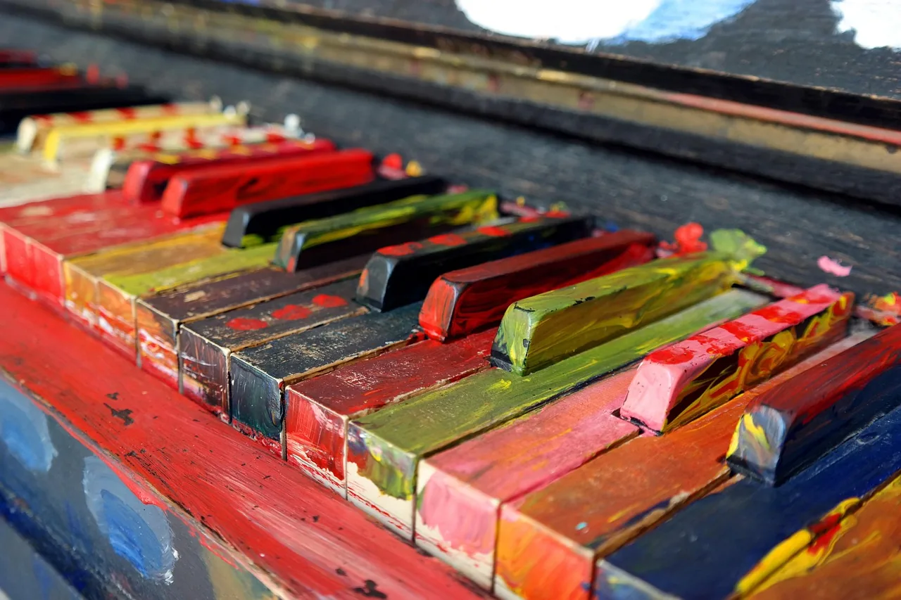Colorful artistic piano keyboard Colorful artistic piano keyboard