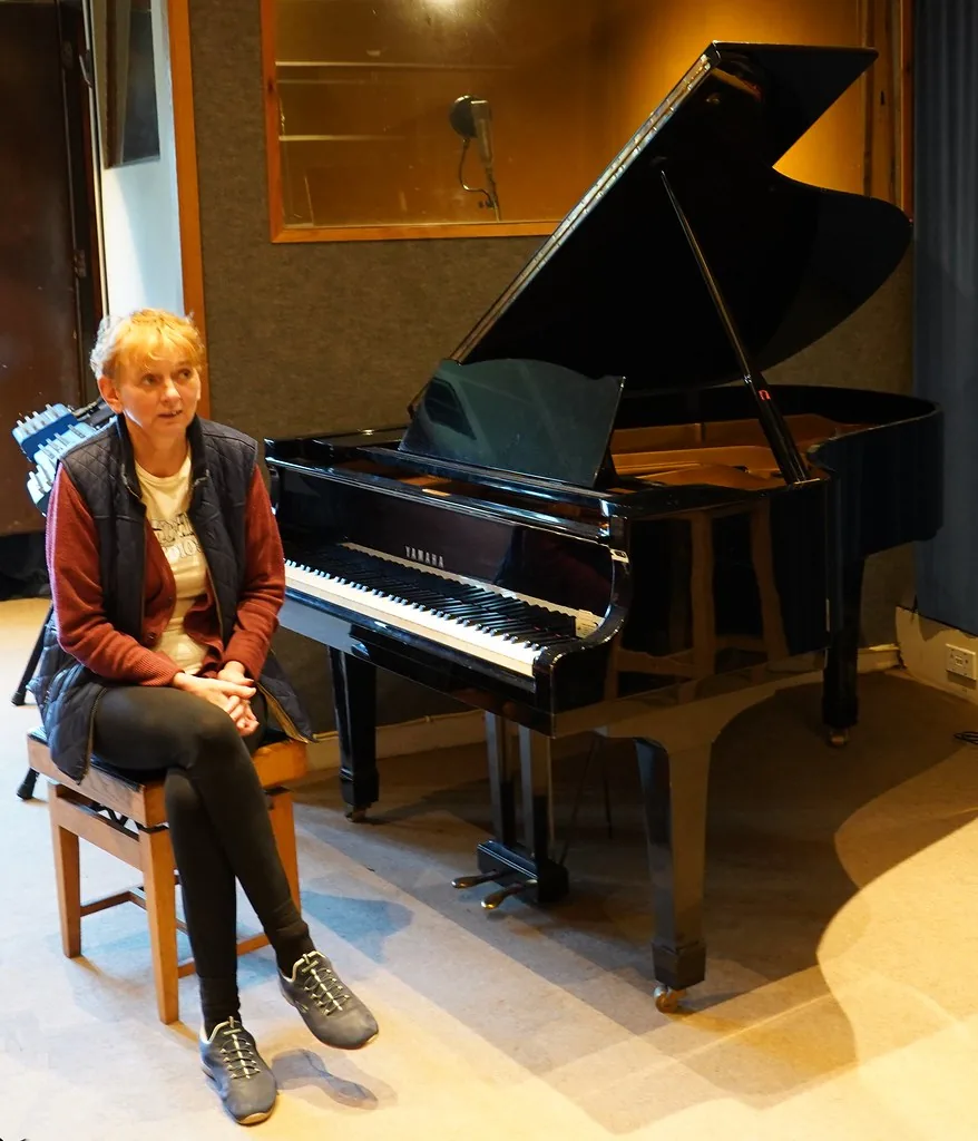 Piano à queue Yamaha en studio
