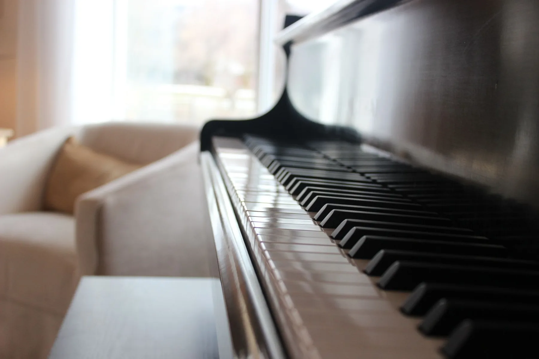 Piano keyboard near the living room Piano keyboard near the living room