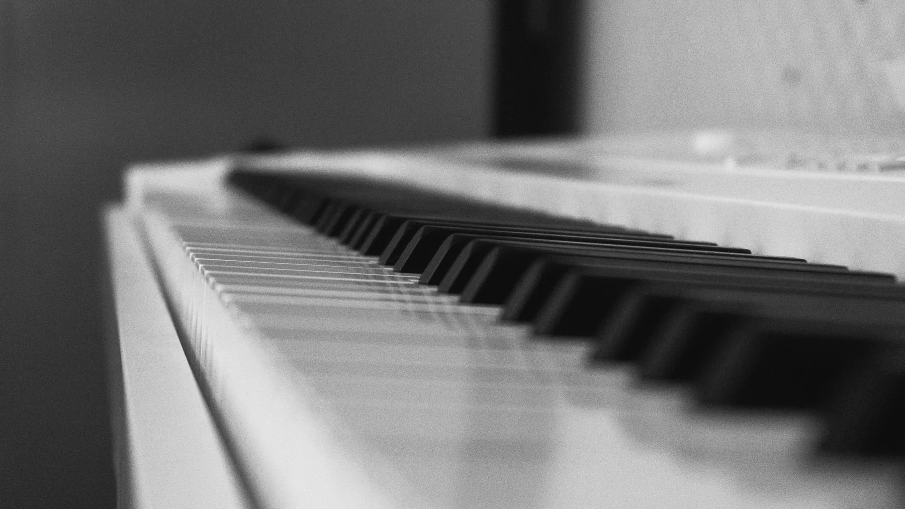 Close-up of a piano keyboard