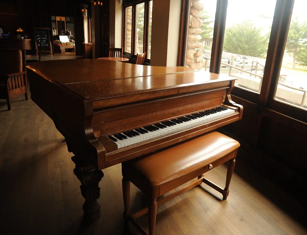 Grand piano and adjustable bench Grand piano and adjustable bench