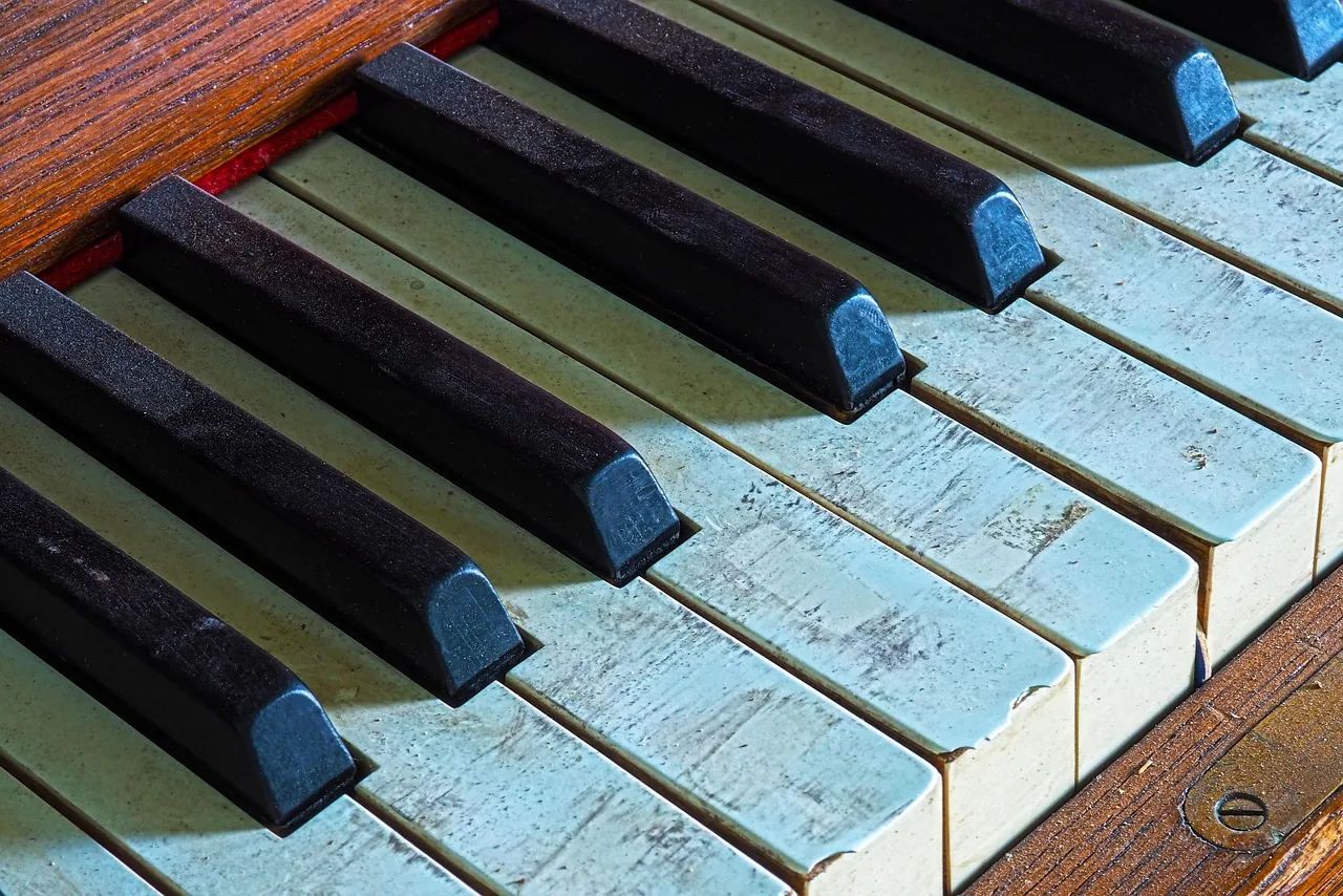 Old piano keys Old piano keys