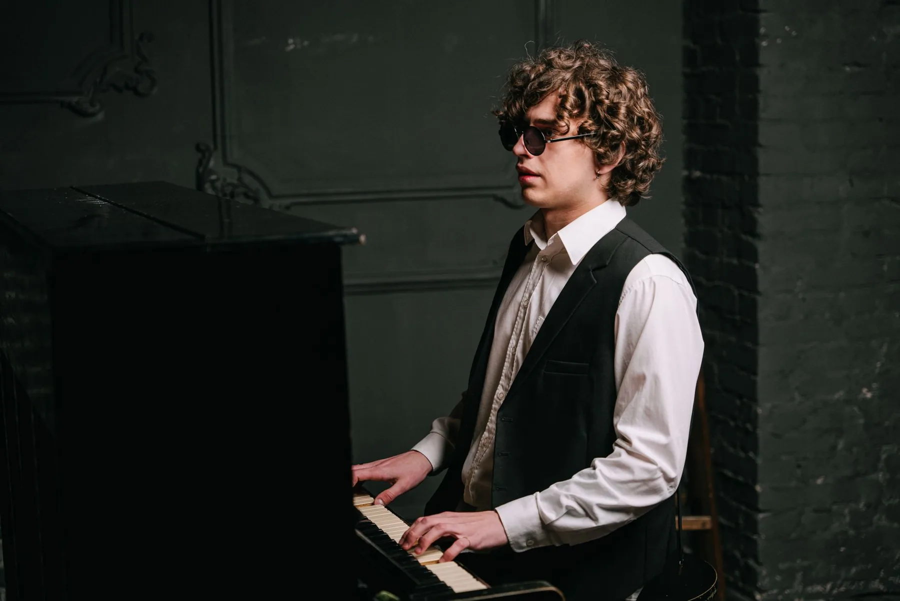 Pianist playing a piano Pianist playing a piano