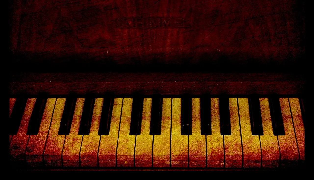 Vintage-style piano keyboard Vintage-style piano keyboard