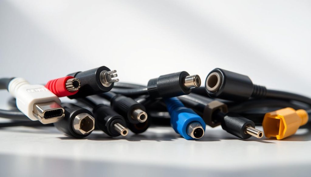 A detailed close-up photograph of various MIDI cable types, captured with a high-resolution macro lens in natural lighting. The cables are arranged in the foreground, showcasing their distinct designs, connectors, and colors. The middle ground features a clean, minimalist backdrop, allowing the cables to take center stage. The lighting is soft and diffused, creating subtle shadows that accentuate the textures and contours of the cables. The overall atmosphere is one of technical precision and visual clarity, perfectly suited to illustrate the different MIDI cable options available. A detailed close-up photograph of various MIDI cable types, captured with a high-resolution macro lens in natural lighting. The cables are arranged in the foreground, showcasing their distinct designs, connectors, and colors. The middle ground features a clean, minimalist backdrop, allowing the cables to take center stage. The lighting is soft and diffused, creating subtle shadows that accentuate the textures and contours of the cables. The overall atmosphere is one of technical precision and visual clarity, perfectly suited to illustrate the different MIDI cable options available.