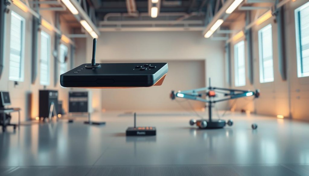 A high-tech, futuristic scene showcasing cutting-edge wireless MIDI alternatives. In the foreground, a sleek and modern MIDI controller hovers effortlessly, its minimalist design accentuated by a soft, ambient glow. In the middle ground, a network of interconnected devices seamlessly communicates, exchanging MIDI data wirelessly. The background features a clean, industrial landscape with metallic accents and subtle holographic elements, conveying a sense of technological innovation and progress. Soft, warm lighting bathes the scene, creating a harmonious and sophisticated atmosphere. The overall composition emphasizes the convenience, flexibility, and advanced nature of these wireless MIDI solutions. A high-tech, futuristic scene showcasing cutting-edge wireless MIDI alternatives. In the foreground, a sleek and modern MIDI controller hovers effortlessly, its minimalist design accentuated by a soft, ambient glow. In the middle ground, a network of interconnected devices seamlessly communicates, exchanging MIDI data wirelessly. The background features a clean, industrial landscape with metallic accents and subtle holographic elements, conveying a sense of technological innovation and progress. Soft, warm lighting bathes the scene, creating a harmonious and sophisticated atmosphere. The overall composition emphasizes the convenience, flexibility, and advanced nature of these wireless MIDI solutions.
