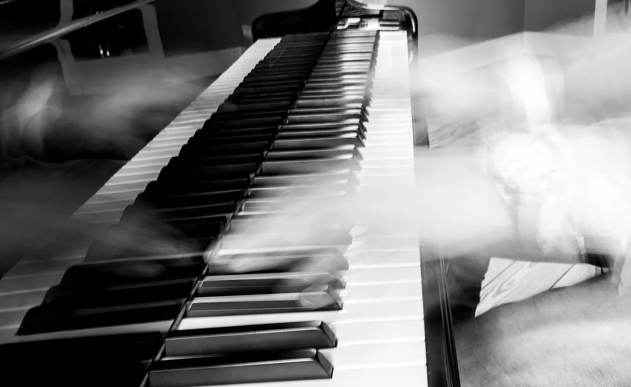 Fast playing on a piano keyboard Fast playing on a piano keyboard