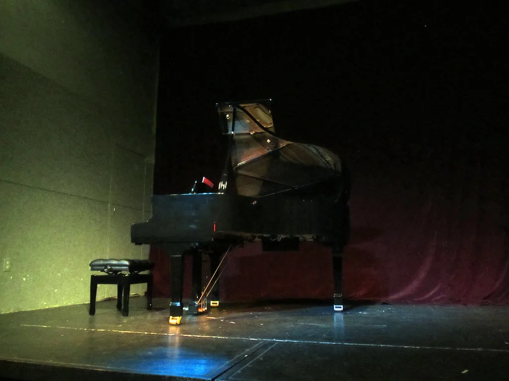 Grand piano on a stage
