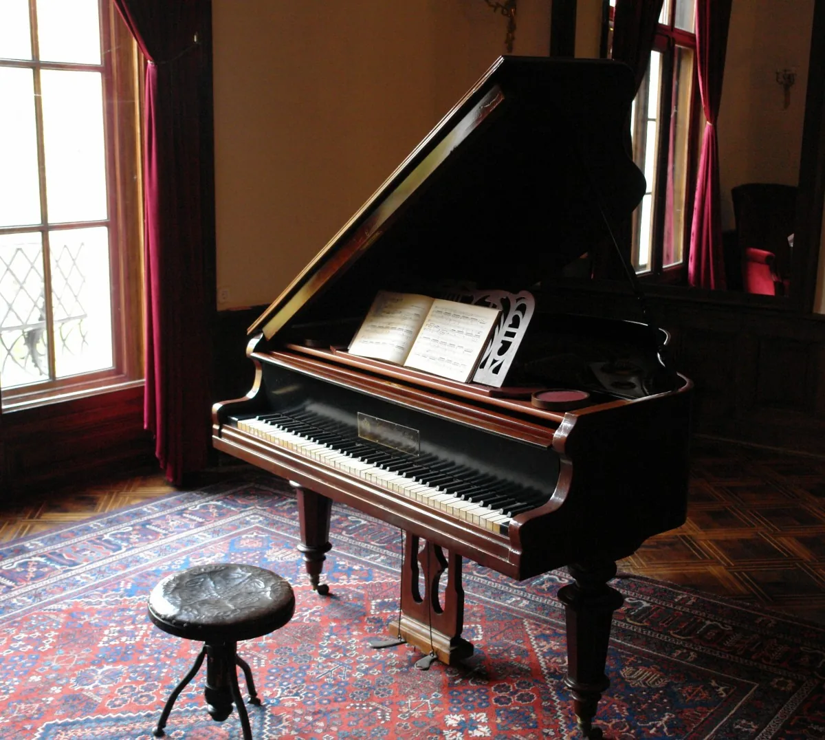 Grand piano in a living room Grand piano in a living room