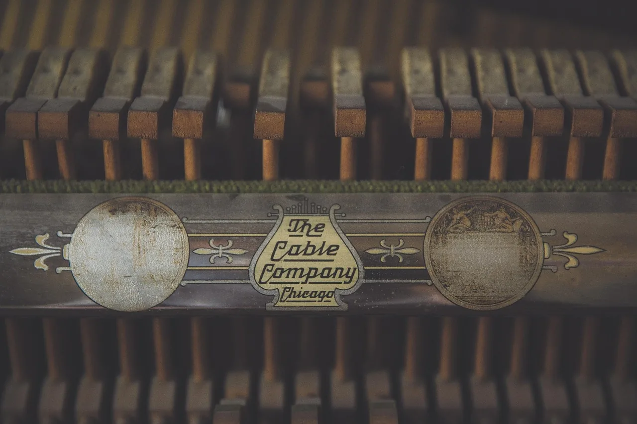 Interior mechanism of an antique piano Interior mechanism of an antique piano