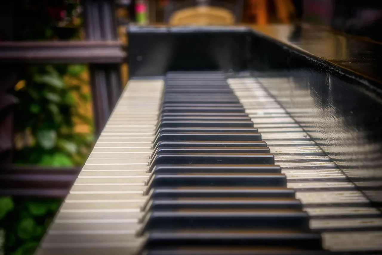Clavier de piano vu en perspective Clavier de piano vu en perspective